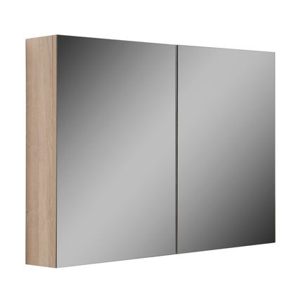 Meuble a miroir Cuba 100 x 16 x 70 cm - Badplaats - Chêne Châtaignier - Miroir armoire