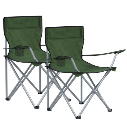 ACAZA Lot de 2 chaises de camping pliables - vertes