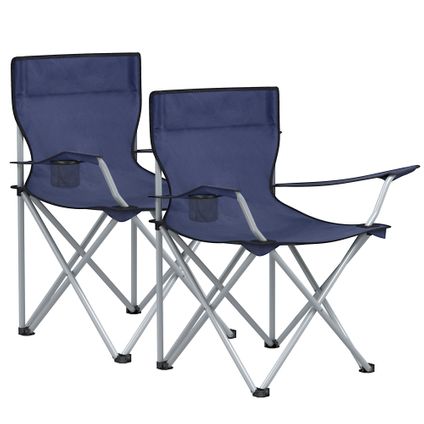 ACAZA Lot de 2 chaises de camping pliables - Bleu