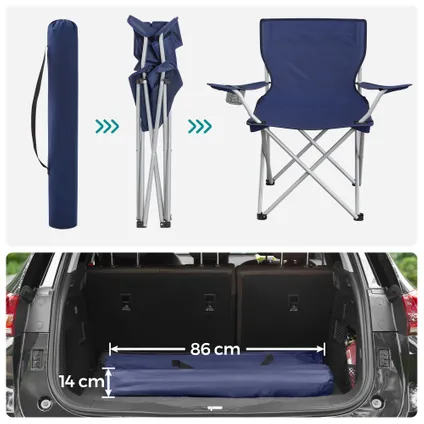 ACAZA Lot de 2 chaises de camping pliables - Bleu 3