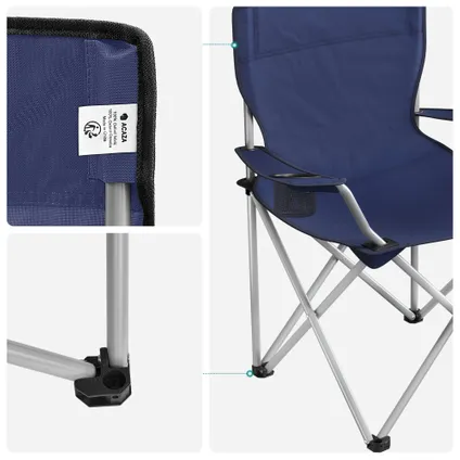 ACAZA Lot de 2 chaises de camping pliables - Bleu 7