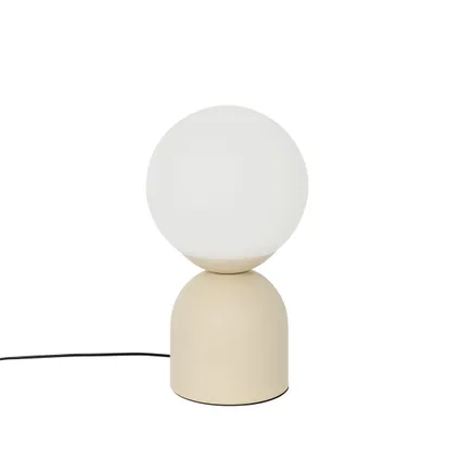 QAZQA Lampe de table hôtel chic beige avec verre opale - Pallon Trend 9