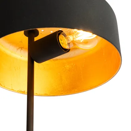 QAZQA Retro tafellamp zwart met gouden binnenkant - Jinte 3