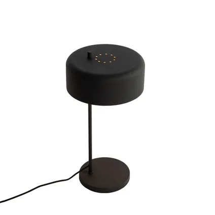 QAZQA Lampe de table rétro noire avec intérieur doré - Jinte 7