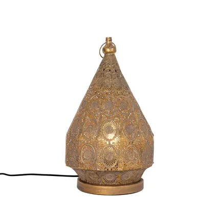 QAZQA Lampe de table orientale dorée 26 cm - Mowgli 7