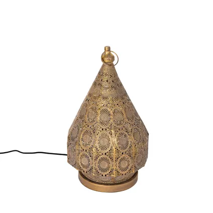 QAZQA Lampe de table orientale dorée 26 cm - Mowgli 10