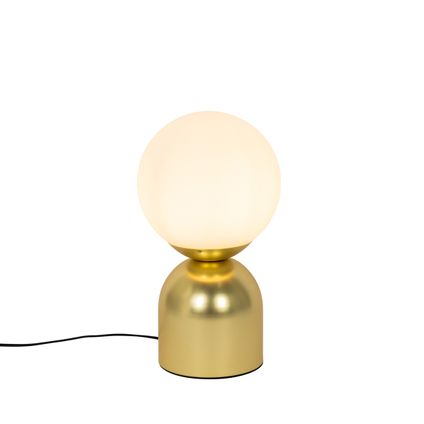 QAZQA Lampe de table hôtel chic dorée avec verre opale - Pallon Trend