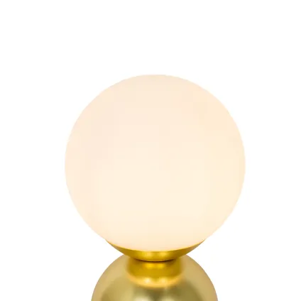 QAZQA Lampe de table hôtel chic dorée avec verre opale - Pallon Trend 2