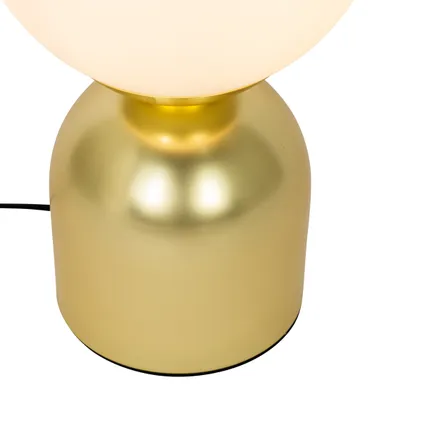 QAZQA Lampe de table hôtel chic dorée avec verre opale - Pallon Trend 3