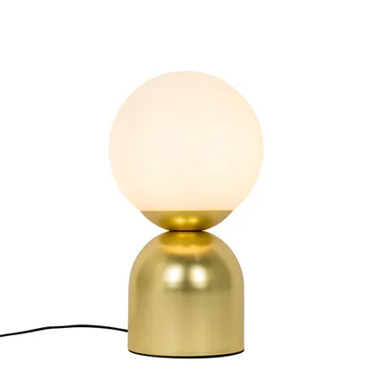 QAZQA Lampe de table hôtel chic dorée avec verre opale - Pallon Trend 5