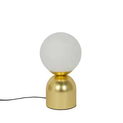 QAZQA Lampe de table hôtel chic dorée avec verre opale - Pallon Trend 9