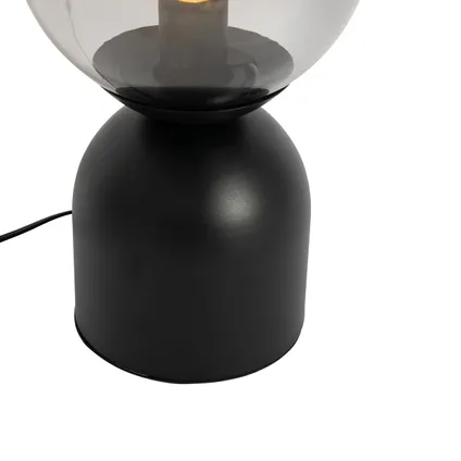 QAZQA Hotel chique tafellamp zwart met smoke glas - Pallon Trend 3