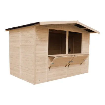 Maison de jardin en bois - TIMBELA M150 - Étal de marché en bois H232x336x263 cm/6m2