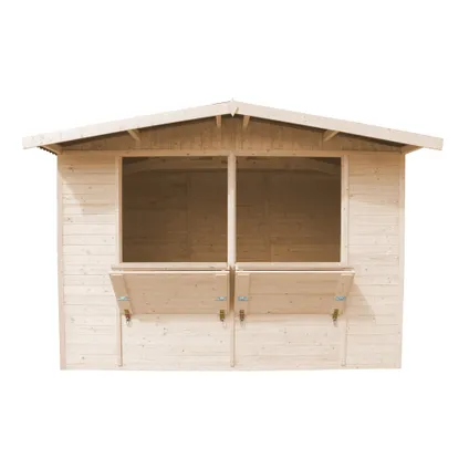 Maison de jardin en bois - TIMBELA M150 - Étal de marché en bois H232x336x263 cm/6m2 3