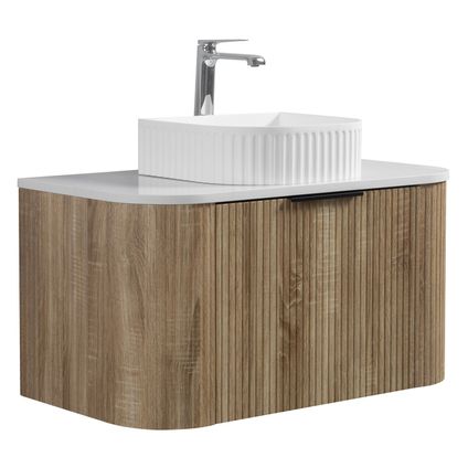 Meuble de salle de bain Murcia 90 cm - Badplaats - Chêne Blanc - Avec Vasque