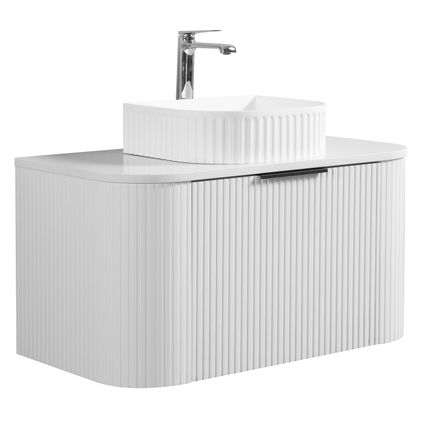 Meuble de salle de bain Murcia 90 cm - Badplaats - Blanc - Avec Vasque