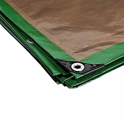 TECPLAST verf dekzeil 6x10 m 250pe groen en bruin - hoge kwaliteit - waterdicht 4