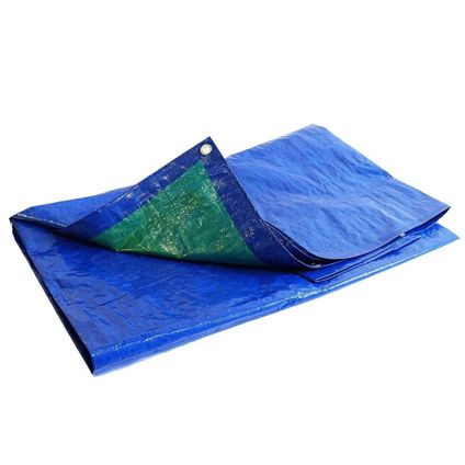Bâche de protection Tecplast 150mu 6x10 m - verte et bleue - haute qualité