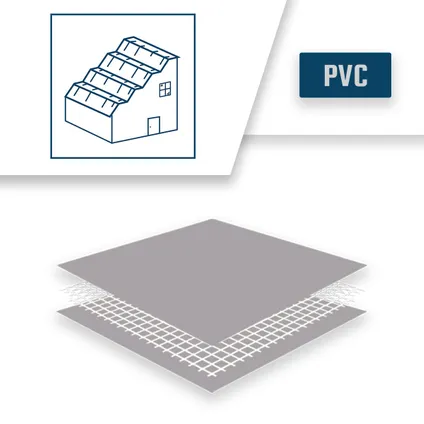 TECPLAST grijze pvc dakzeil 4x6 m 680to - 10 jaar kwaliteit - made in france 5