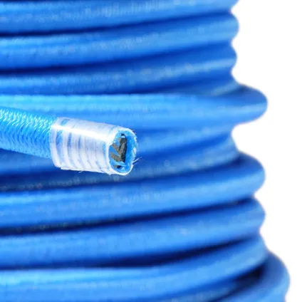 TECPLAST blauw elastisch bungeekoord 25 meter 9sw - professionele kwaliteit 9mm 3