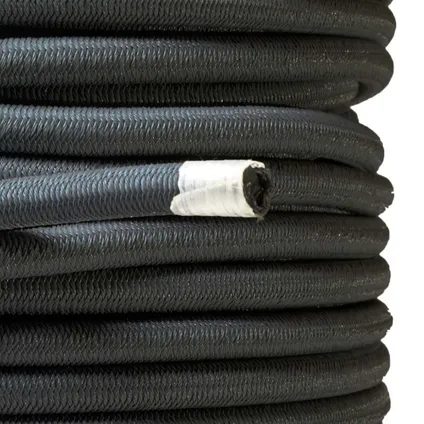 TECPLAST zwart elastisch bungeekoord 25 meter 9sw - professionele kwaliteit 9mm 3