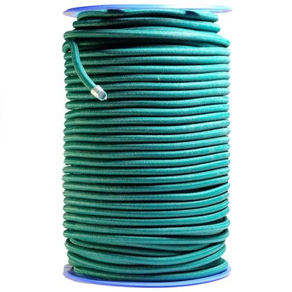 TECPLAST groen elastisch bungeekoord 20 meter 9sw - professionele kwaliteit 9mm