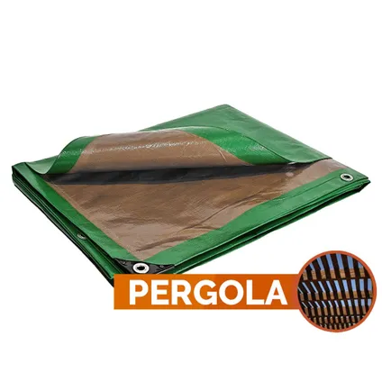 TECPLAST pergola-zeil 8x12 m 250pr groen en bruin - hoge prestatie - waterdicht 5