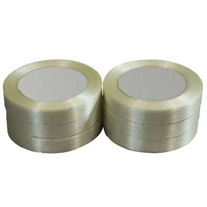 6 rubans adhésifs armés fil à fil transparent Tecplast - 130µ - 19 mm x 50 m