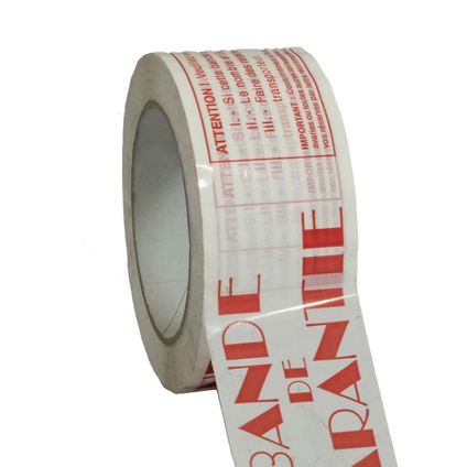 TECPLAST verpakkingstape "bande de garantie" in rood - 50 mm x 100 m - 1 rol