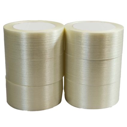 TECPLAST filament-tape transparent pp 130µ - plakband 50 mm x 50 m - 6 rollen
