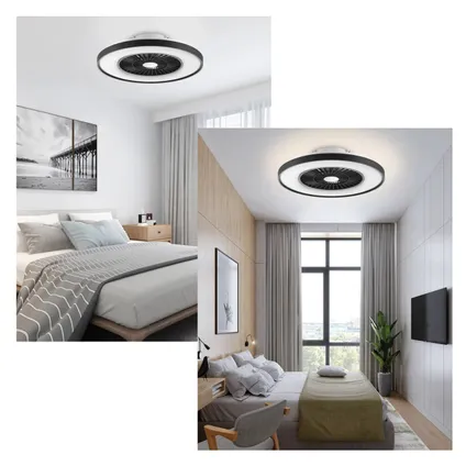 Pitt & Co. Plafondventilator met Verlichting en afstandsbediening – Ventilator lamp – Led – Zwart 4