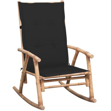 The Living Store - Bambou - Chaise à bascule avec coussin Bambou - TLS306391