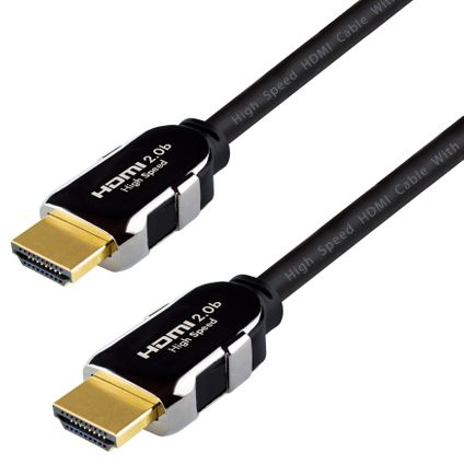 Qnected® HDMI 2.0b kabel 20 meter - High Speed - 11.14 Gbps - ARC - HDR - Jet Black