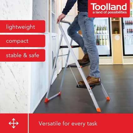 Toolland Stepix trapladder, 3 treden, inklapbaar, 132 cm, 150 kg 2