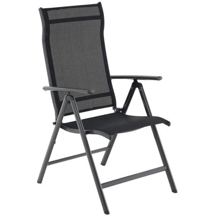 ACAZA Chaise pliante en aluminium robuste - Noir
