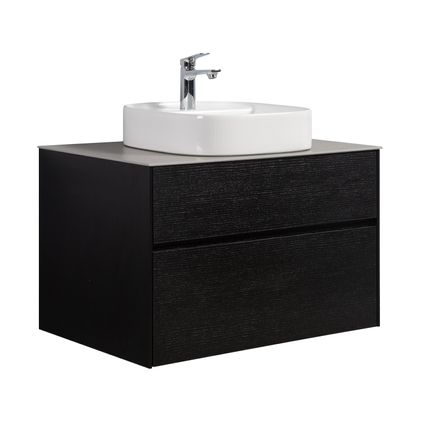 Meuble de salle de bain Hamilton 80 cm - Badplaats - Bois Noir - Meubles de salle de bains avec évier