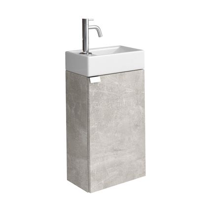 Armoire de toilette Apollo 40 x 22 cm - Badplaats - Gris béton - Armoire de fontaine