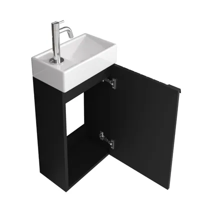 Armoire de toilette Bosco 40 x 22 cm - Badplaats - Noir mat - Armoire de fontaine 2