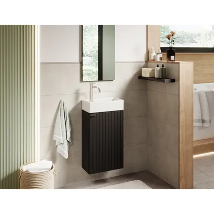 Armoire de toilette Bosco 40 x 22 cm - Badplaats - Noir mat - Armoire de fontaine 3