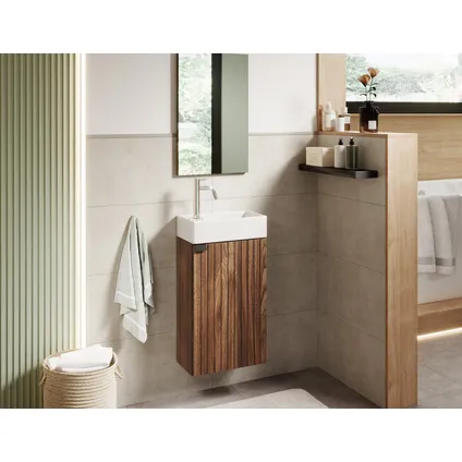 Armoire de toilette Bosco 40 x 22 cm - Badplaats - Noyer - Armoire de fontaine 3