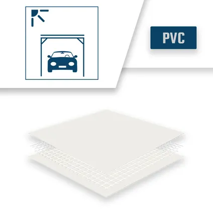TECPLAST dekzeil voor carport 2x3 m roomwit 506cp - 5 jaar kwaliteit - pvc 4