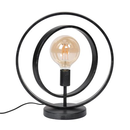 Hoyz - Lampe de Table Industrielle - Lampe de Table Rotative en Métal - Vintage - Noir