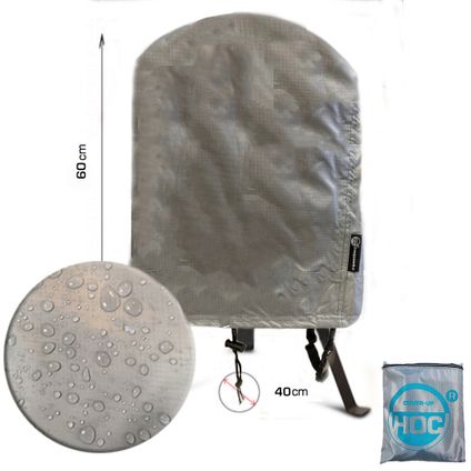Housse de barbecue ronde 40x60 cm - CUHOC Diamond bbq cover - imperméable + sangles anti-tempête