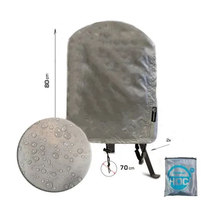 housse de barbecue ronde 70x80 cm - CUHOC Diamond bbq cover - imperméable - sangles anti-tempête 4