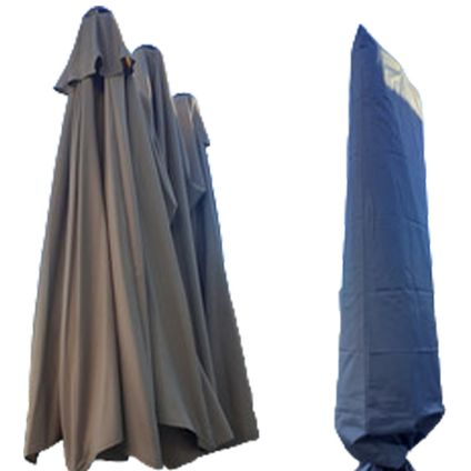 Housse de parasol double gris argenté - CUHOC Housse de parasol Diamond - 250x55x60 cm