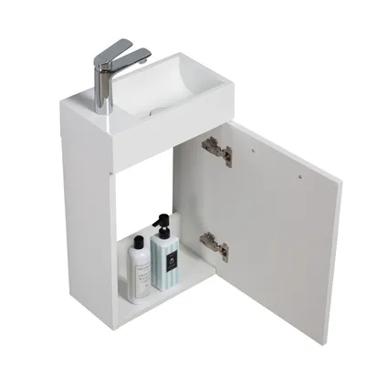 Meuble de salle de bain Athene 40 x 22 cm - Badplaats - Blanc Mat - Armoire de rangement 2