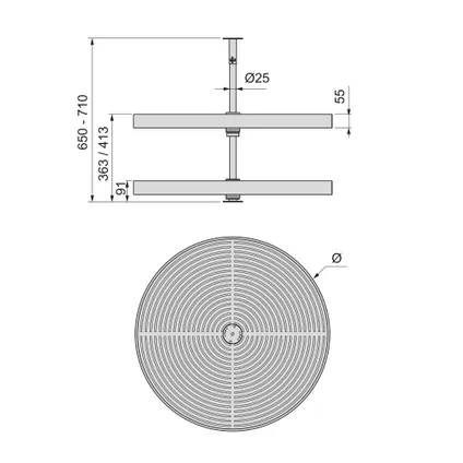 Jeu de plateaux circulaires Shelvo pour meuble de cuisine Emuca, pour module de 800 mm 3