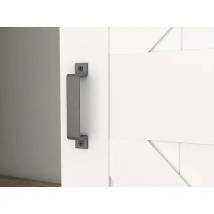 Schulte Porte coulissante complète - bois - 103x215- décor chêne blanc - Système ouvert noir - pré assemblé 3