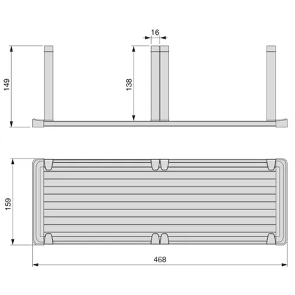 Emuca Orderbox verticale Bordenrekken voor lade, 159x468mm, Aluminium en Plastic, Antracietgrijs 3