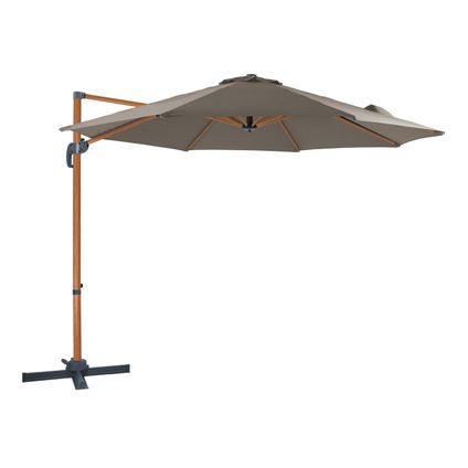AXI Marisol Zweefparasol Rond Ø 300 cm in Hout Look / Taupe